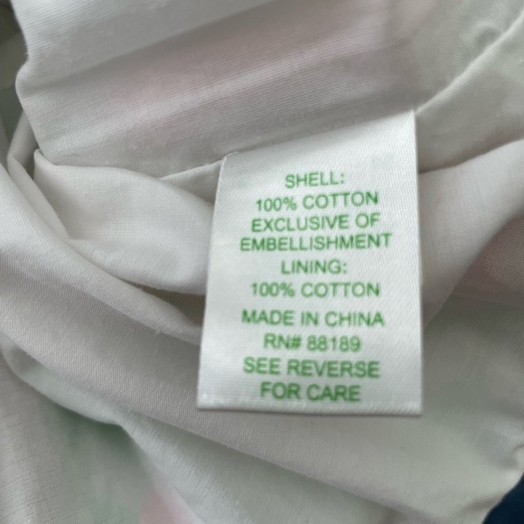 Lilly Pulitzer Pink and Green Floral Mini Dress Cotton Tropical Summery Size 2 - Picture 9 of 11